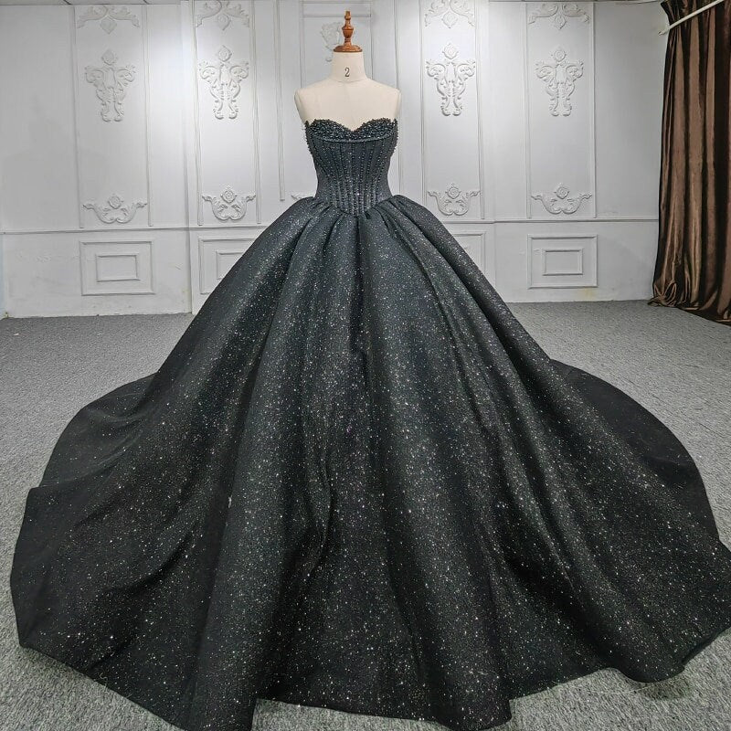 dark silver wedding dress Silver Wedding Dresses Tulle Ball Gown Lace Embroidery